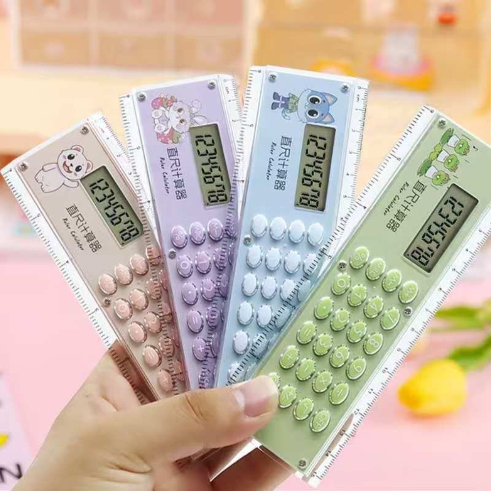 New%208%20Digit%20Straight%20Ruler%20With%20Calculator%2015cm%20Mini%20Students%20Measuring%20Ruler%20Kawaii%20Cartoon%20Stationery%20Drawing%20Tool%20Office%20-%20Image%208