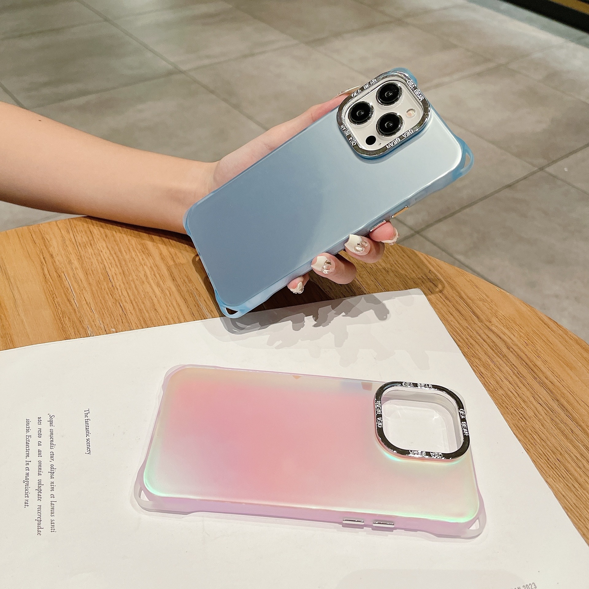 KISSCASE Four Corner Anti Drop Phone Case for IPhone 15 Pro Max 15Plus Case IMD Electroplated Lens Circle Shockproof Cover for IPhone 14 13 12 11 Pro Max Slim Laser Shell