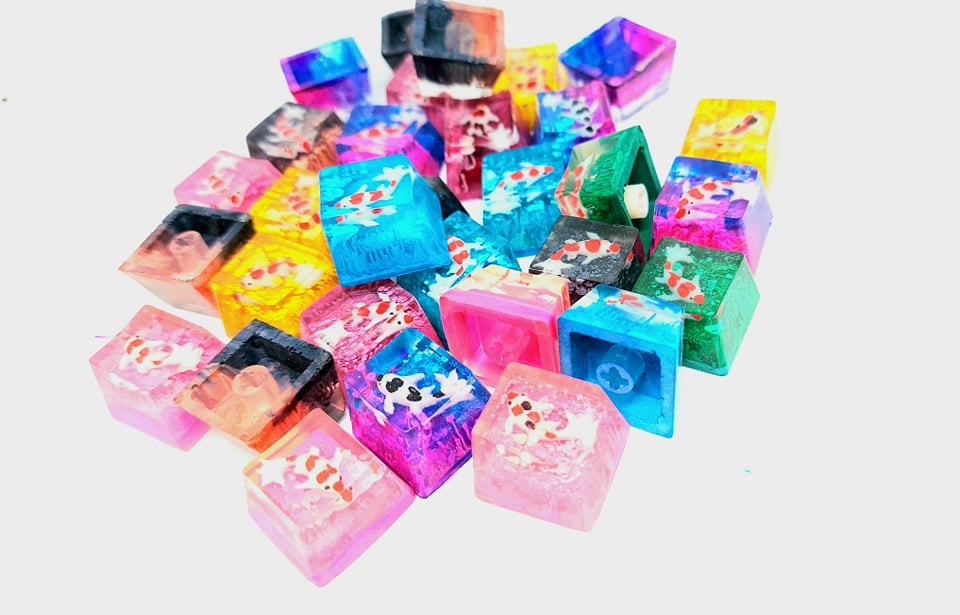 [HCM]Keycap cá koi sắc màu trang trí bàn phím cơ gaming.