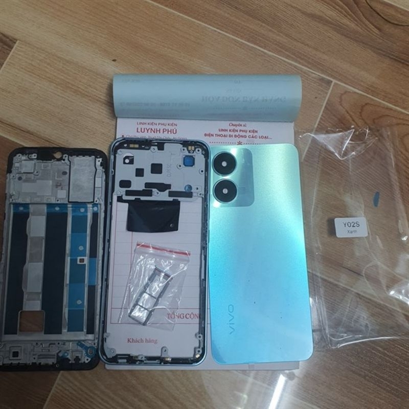 Vỏ Vivo Y02S full có khay sim khung sườn kính camera