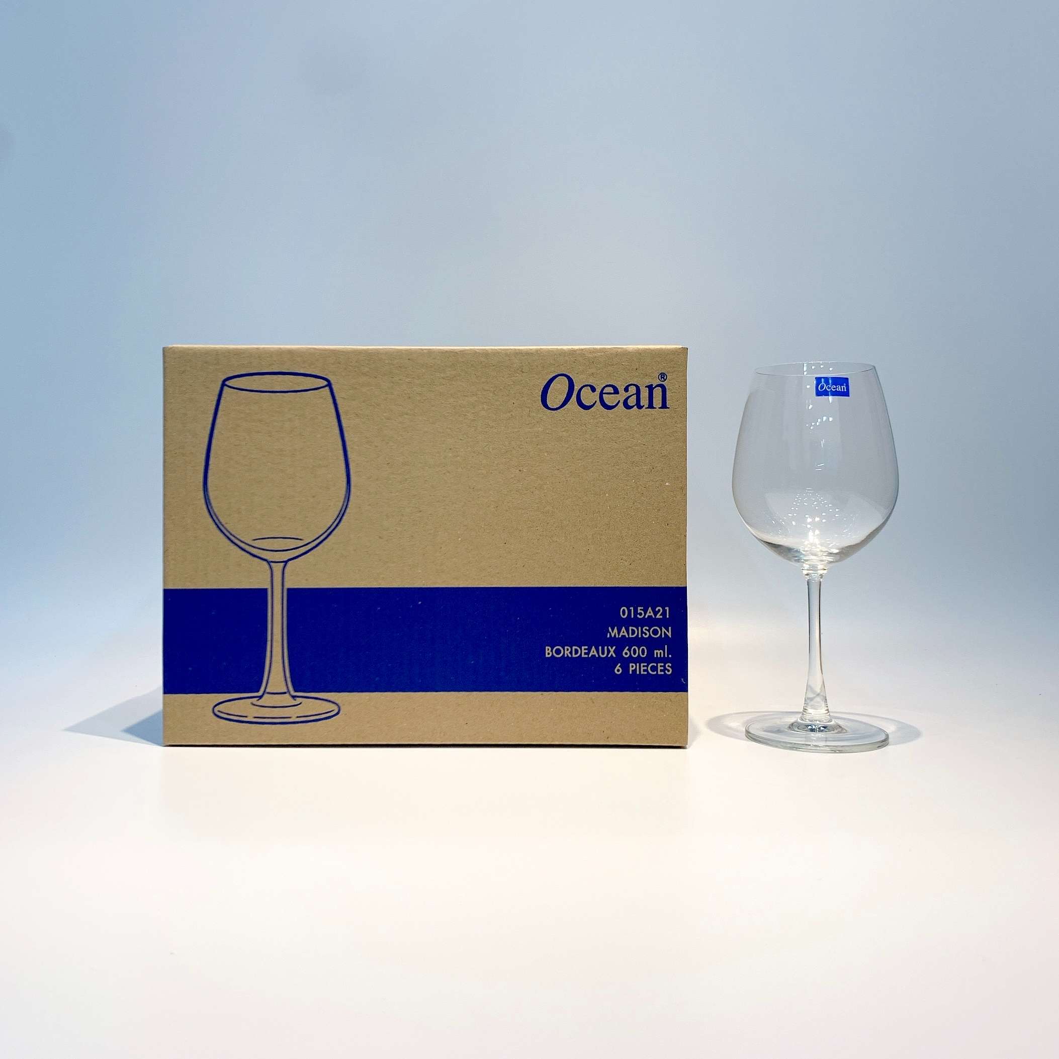 (Thủy tinh - Ocean.15A21) BỘ 6 LY RƯỢU VANG MADISON BORDEAUX - 600ML
