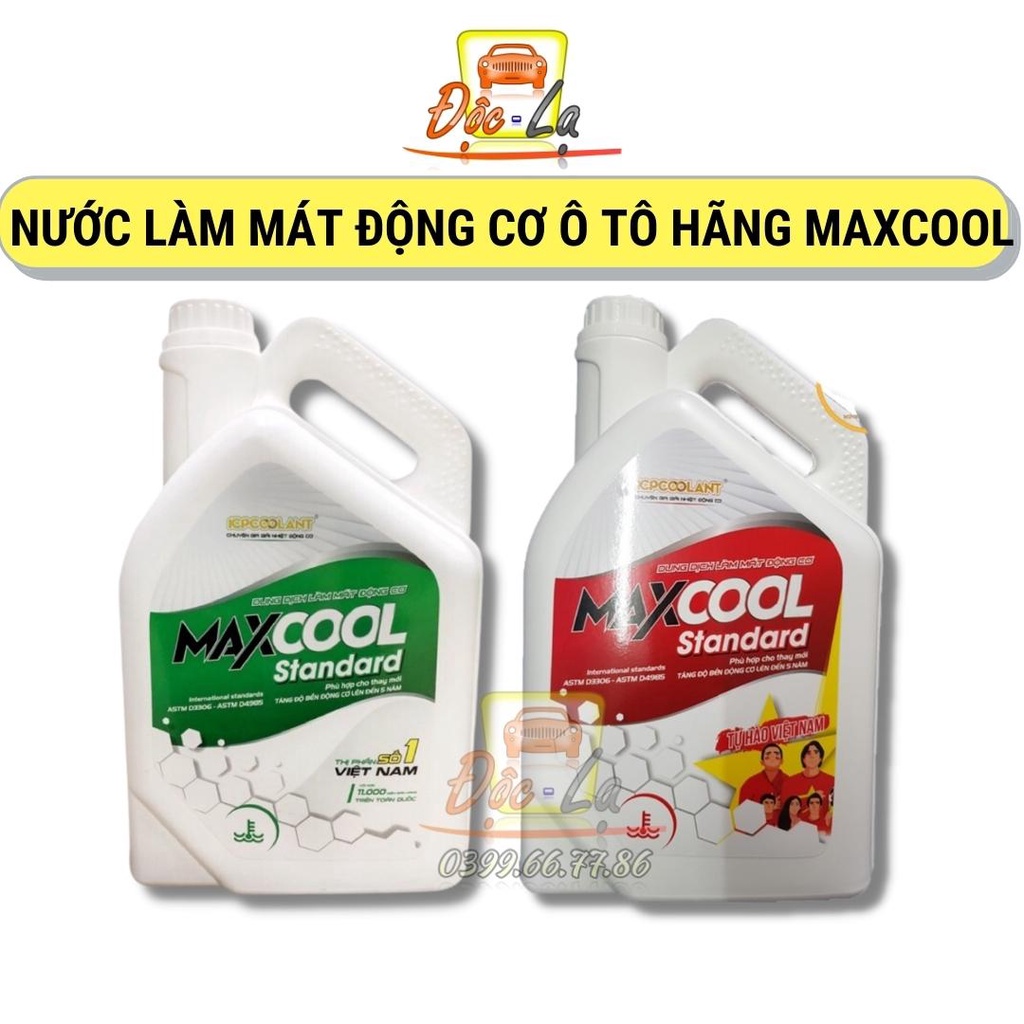 Dung dịch nước làm mát động cơ ô tô, xe máy, tàu thủy Maxcool Standard cao cấp can 4 Lít