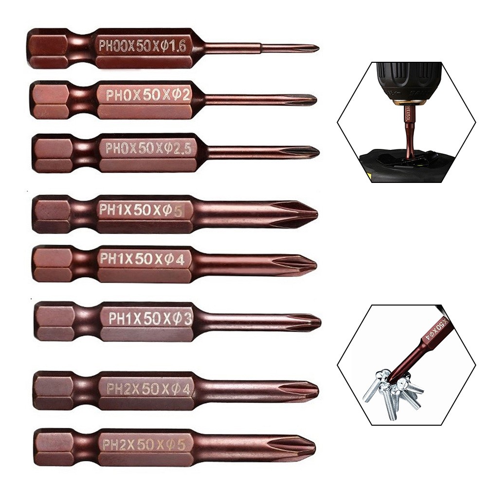 Unnicoco Hex Shank Screwdriver Bits for Electric and Hand Screwdrivers PH00 PH0 PH1 PH2