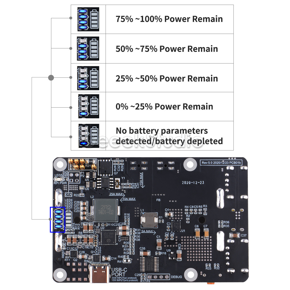 【Fast and Reliable Shipping】 UPS Plus With Automatic Shutdown RTC Coulometer Power Supply Remote OTA Firmware for Raspberry Pi 5/4B/3B+/3B/2B/B+/B/A+/A.