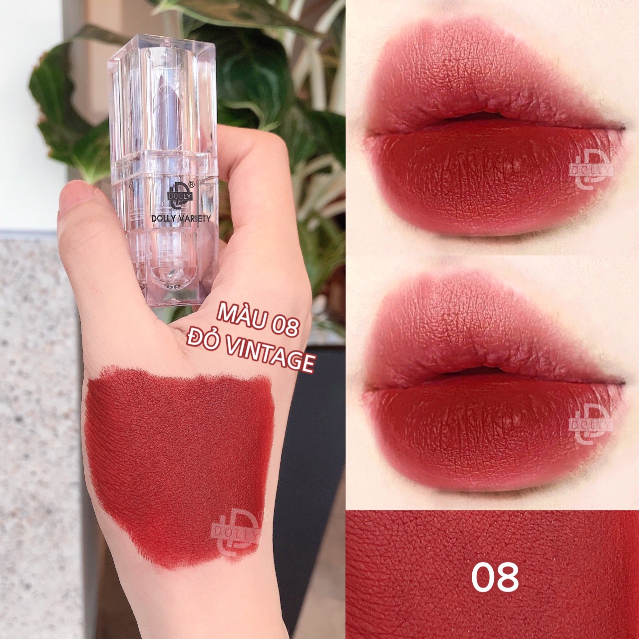 Son thỏi lì siêu mịn môi DOLLY VARIETY [Màu Đỏ vintage]
