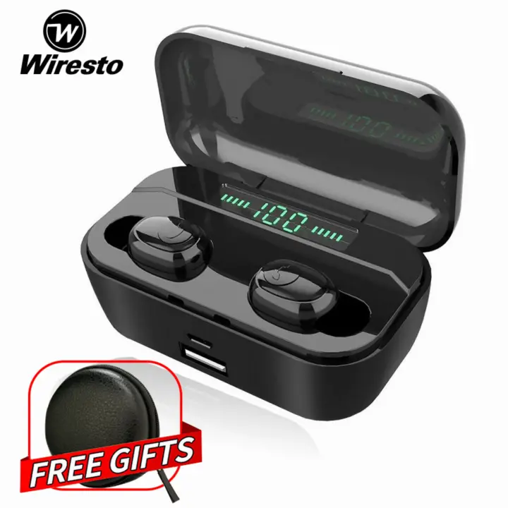 wiresto true wireless earbuds mini bluetooth 5.0