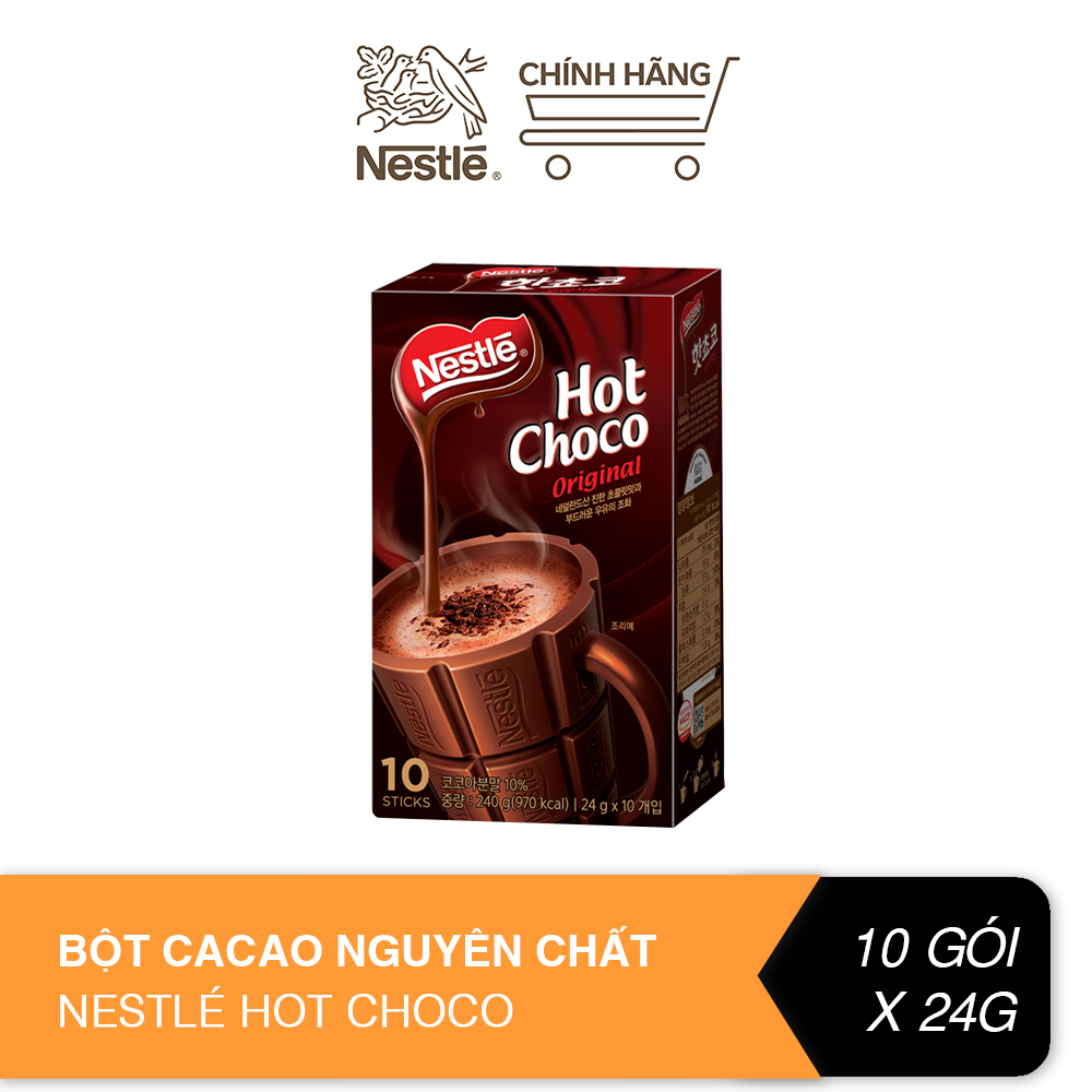 Bột cacao nguyên chất Nestlé® Hot choco® (24g x 10 gói)