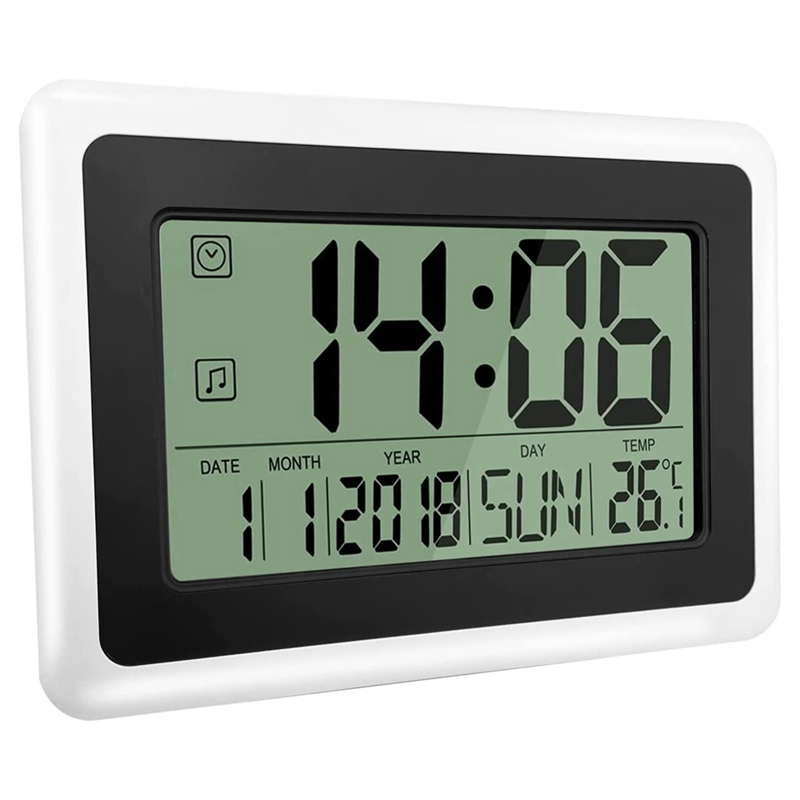 1 Piece Digital Clock Large Alarm Clock LCD Screen Alarm Clock with ...