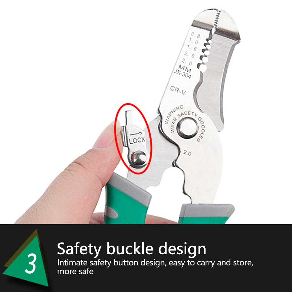 DM 6-in-1 Wire Stripper Tool Wire Strippers Wire Cutter Stripping Tool for Electric Cable Stripping Cutting and Crimping