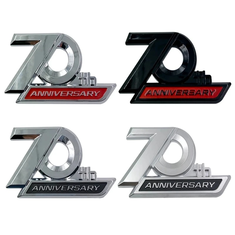 3d ABS 70th Anniversary Emblem Logo Car Fender Side Sticker For Toyota Land Cruiser 70th Anniversary Badge Sticker Accessories. 