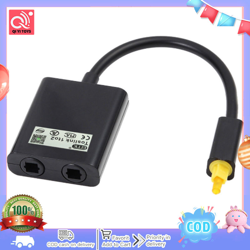 Optical Digital Audio Cable Splitter Adapter 2 Way SPDIF Toslink 1 To 2 Out Hub