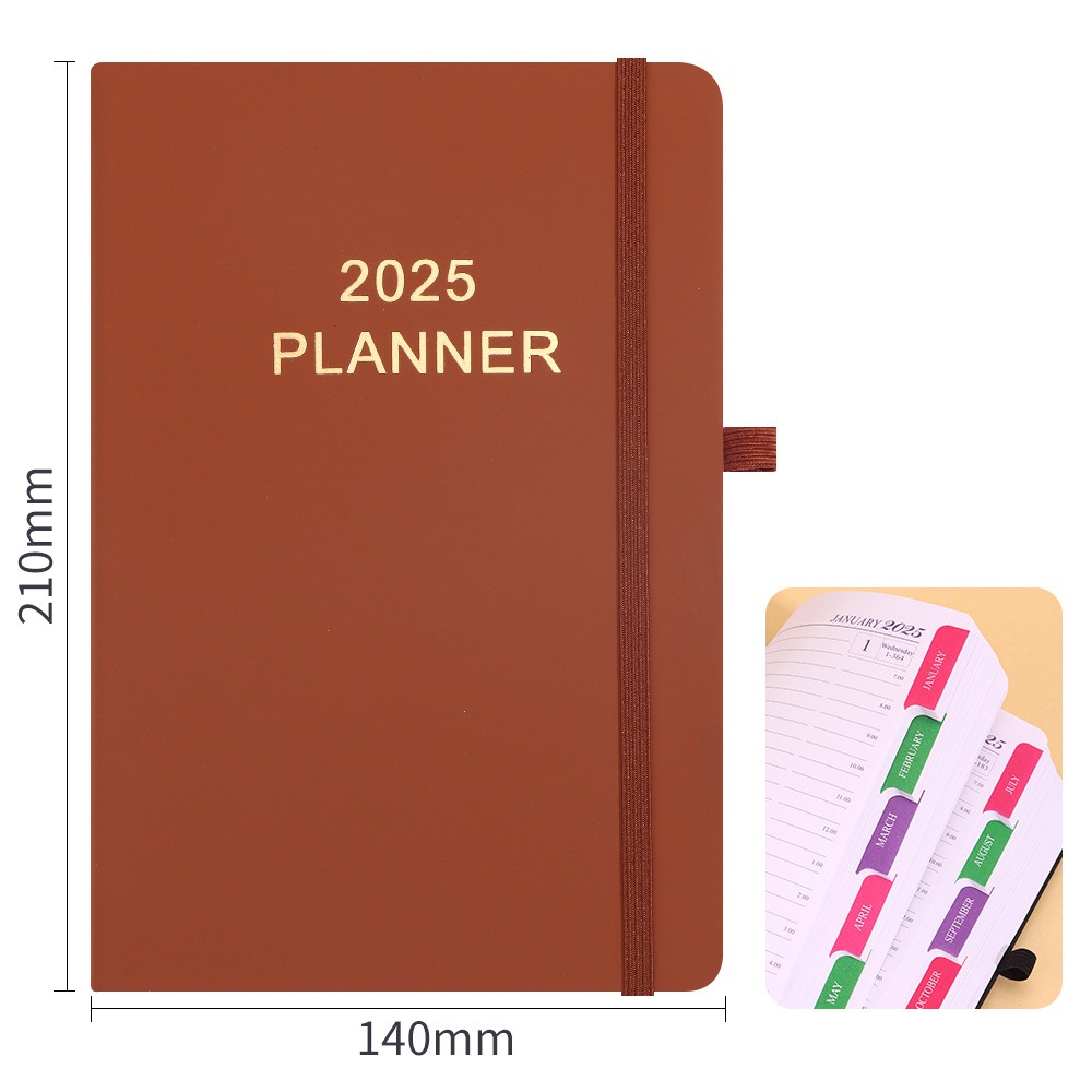 DIVECY A5 Sổ nghị sự 2025 Để làm danh sách Nhắc nhở lập kế hoạch Sổ lịch trình Di động Dày Kế hoạch hàng ngày Đồ dùng văn phòng