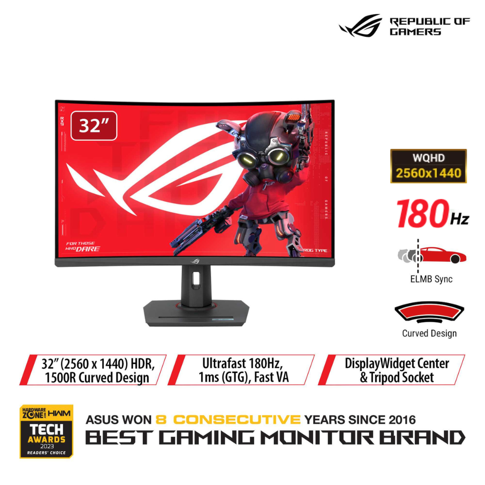 ROG Strix XG32WCS USB-C Curved Gaming Monitor - 32-inch (31.5