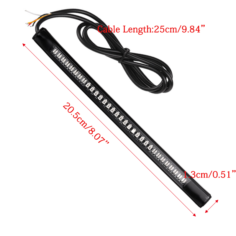 48 LED Universal Flexible Motorcycle Light Strip Tail Brake Stop/Turn Sign Light