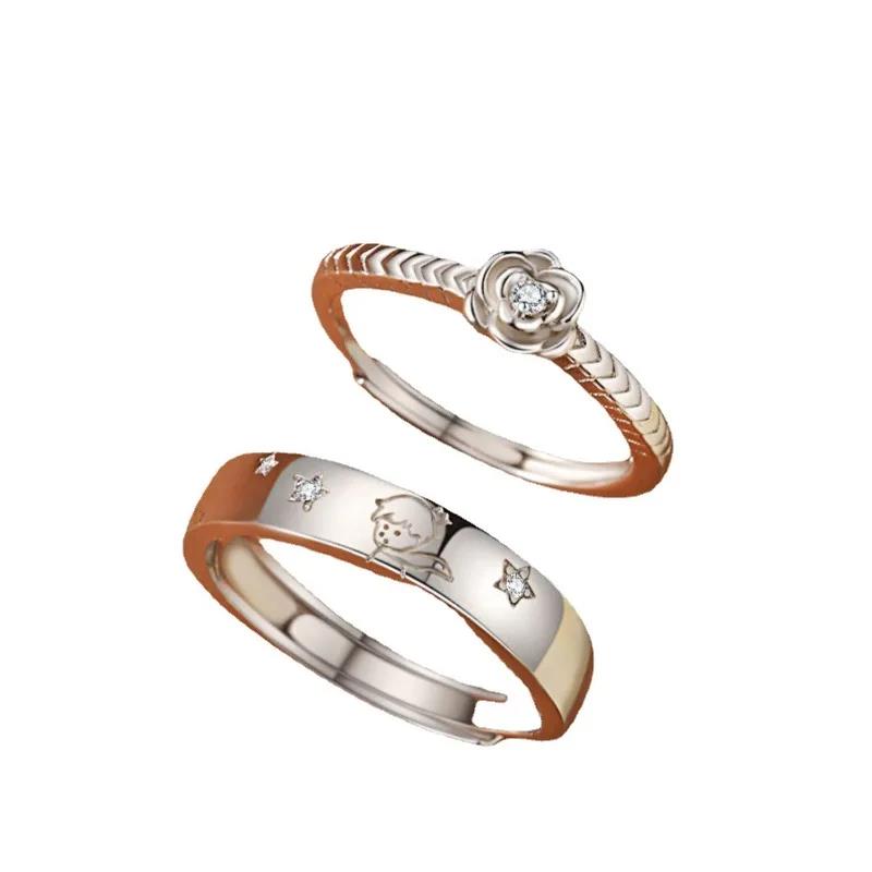 Yuanyan%20New%20Versatile%20Little%20Prince%20and%20Rose%20Couple%20Ring%20A%20Designated%20Love%20Token%20Birthday%20Gift%20for%20Girlfriend's%20Index%20Finger%20Ring%20-%20Image%204