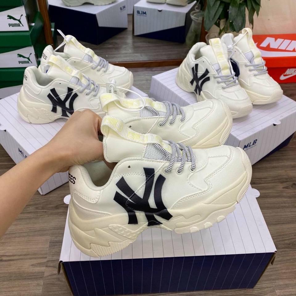 Giày thể thao MLB NY chữ đen  Giày thể thao NY chữ đen nam nữ dễ phối đồ