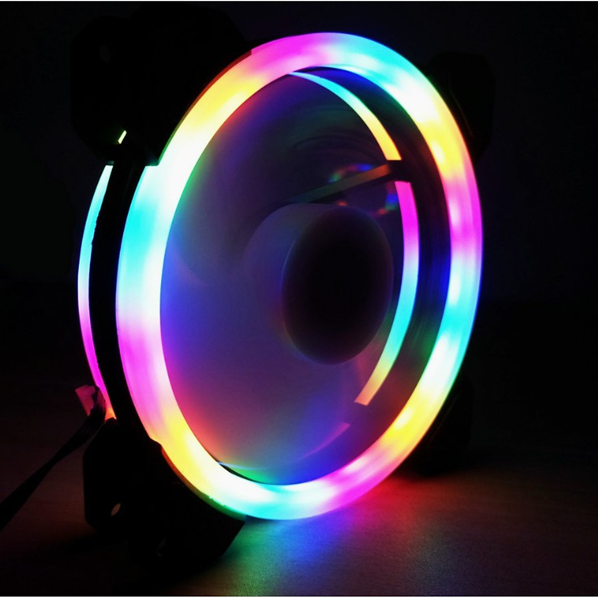 Quạt tản nhiệt Fan led Double Ring 7 màu
