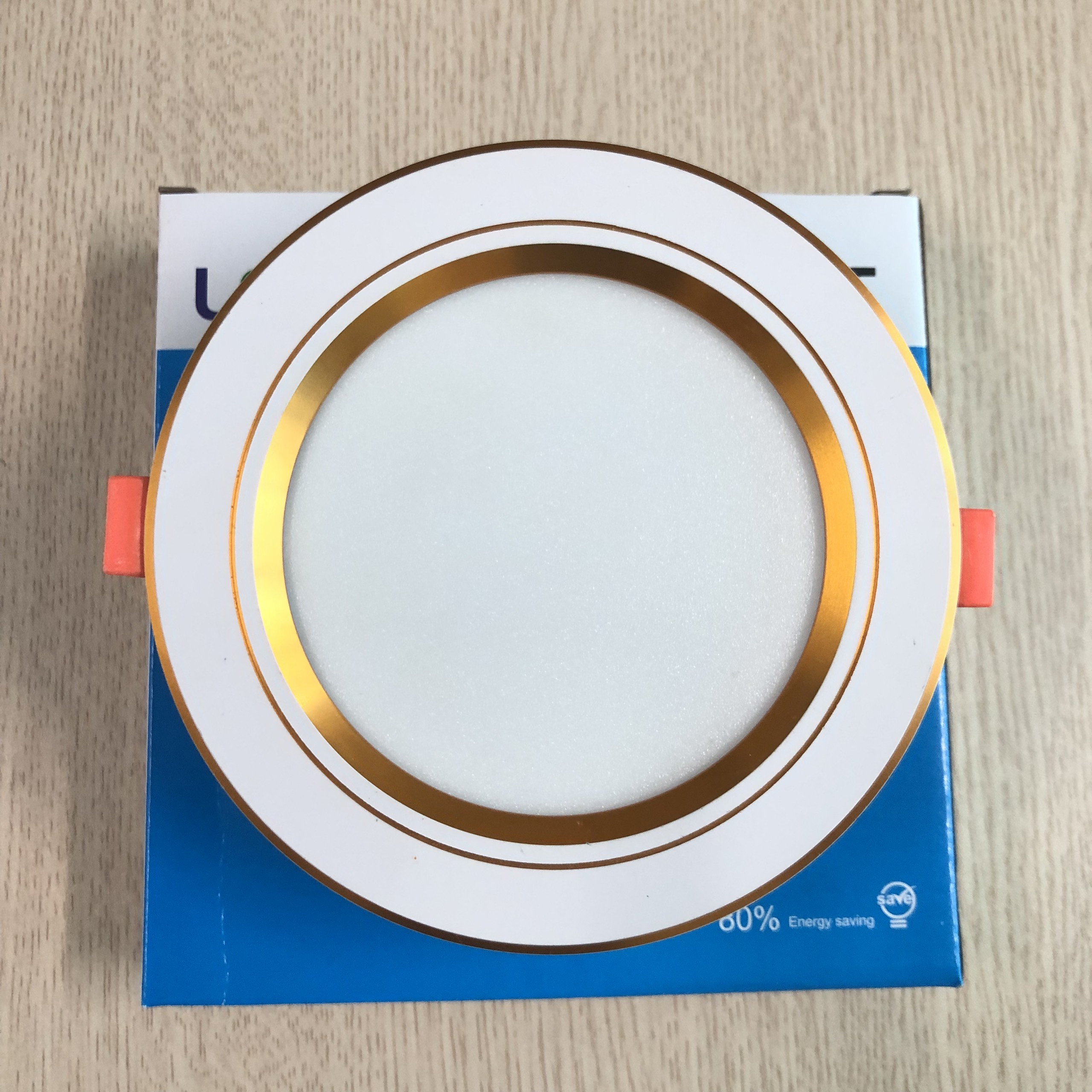 Combo 10 Đèn Led Âm Trần 9W viền vàng, đế đúc