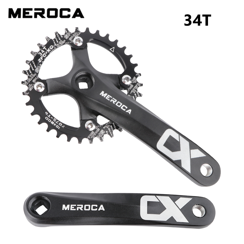 MEROCA 104BCD MTB Square Hole Crank 32T/34T/36T/38T/40T/42T 170MM Mountain Bike Crankset with