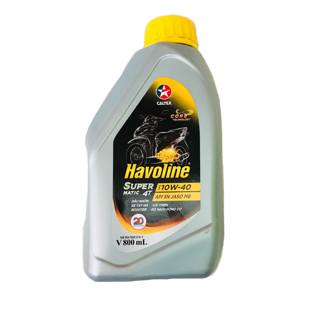 Nhớt xe tay ga caltex havoline super matic 10w40 800ml - 1l