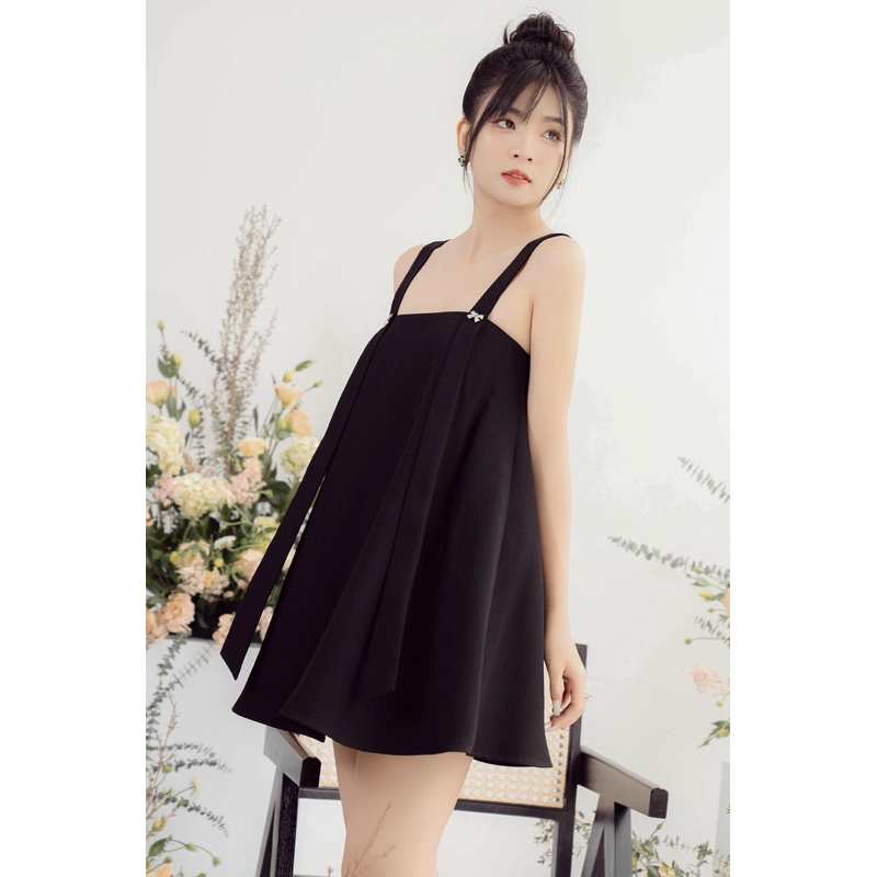 LAGOM - Đầm 2 dây dáng rộng kết nơ đá (CHARLOTTE DRESS)