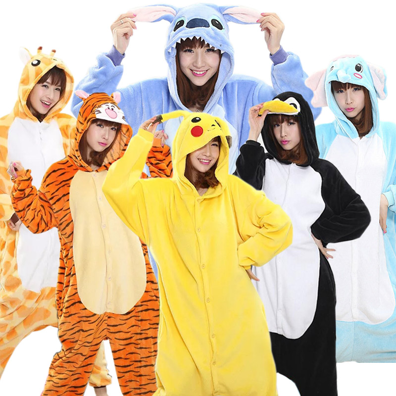 Kigurumi Onesie Adult Animal Tiger Pajamas Suit Warm Soft Stitch
