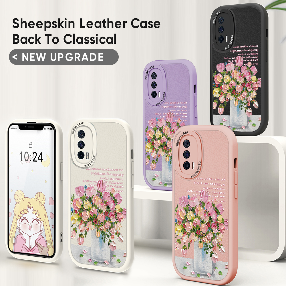Jizetin Leather Case For iPhone 14 Plus iPhone 14 iPhone 14 Pro iPhone 14 Pro Max Slim Cartoon Flowers Leather Back Casing PU Leather Cover Phone Case