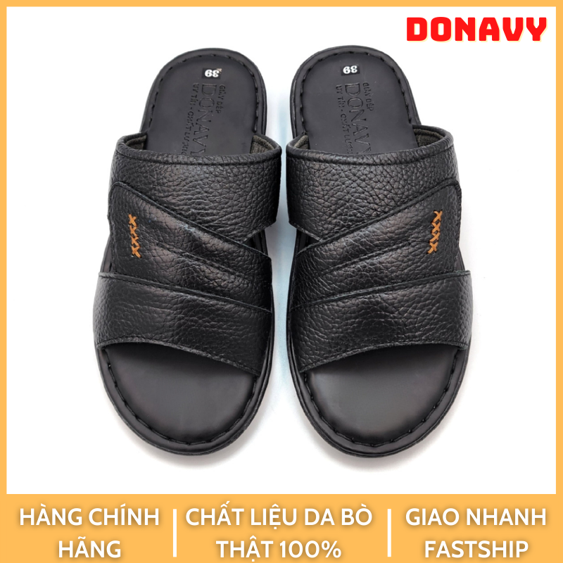 DÉP QUAI NGANG DA BÒ NAM 100% HÀNG CÔNG TY MAY QUAI CHẮC CHẮN KIỂU QUAI 4X CÁCH ĐIỆU D.4X