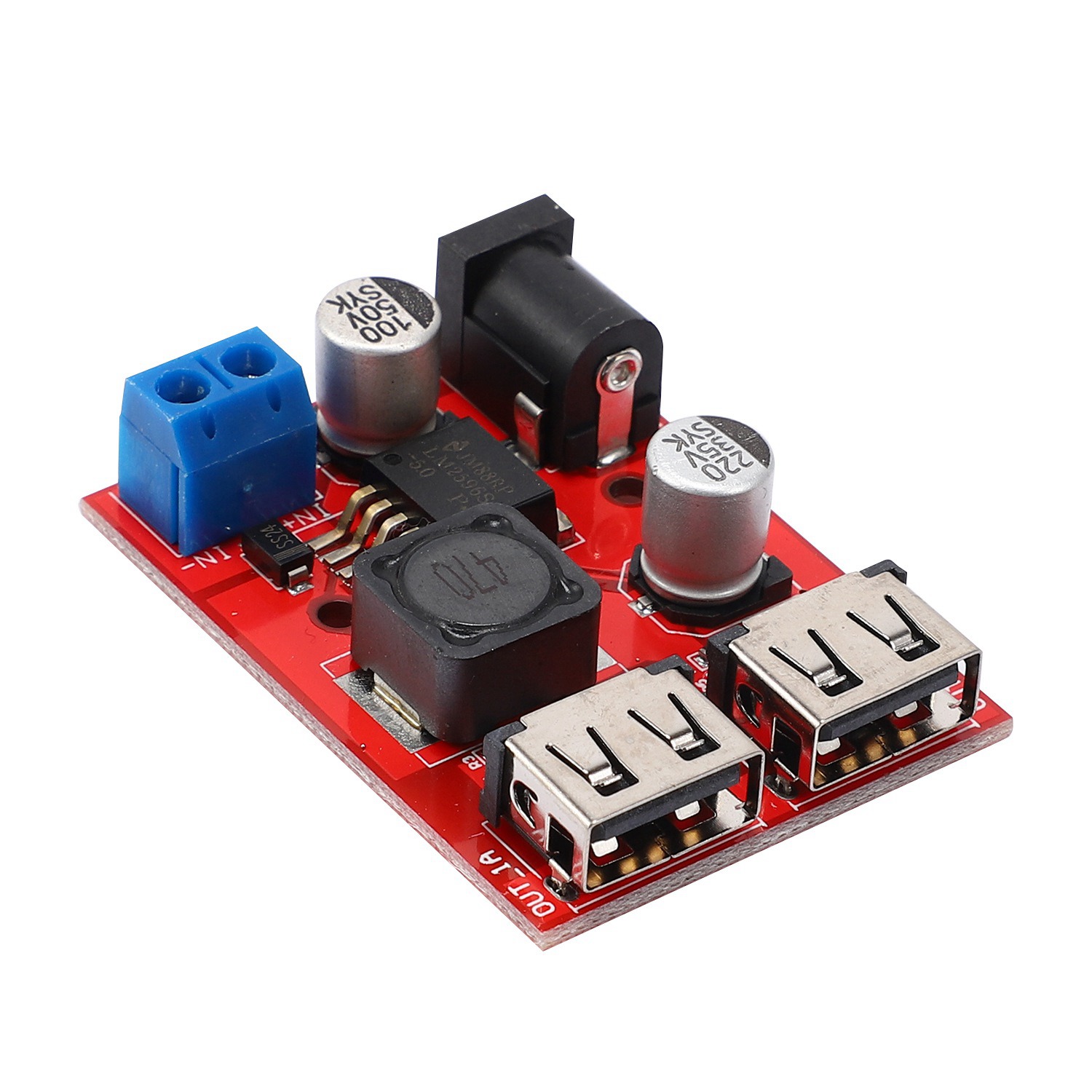 Modul Usb Dc Dual USB DC-DC 9V 12V 24V 36V to 5V 3A Buck Module | Daraz.com.bd