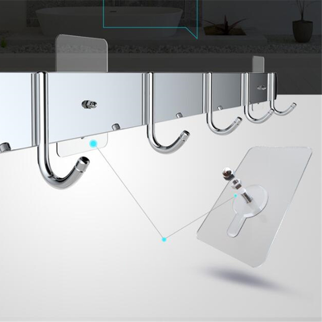 Blesiya 10Pcs Self Adhesive Hanging Nail Traceless Screw Wall Mounting Hook