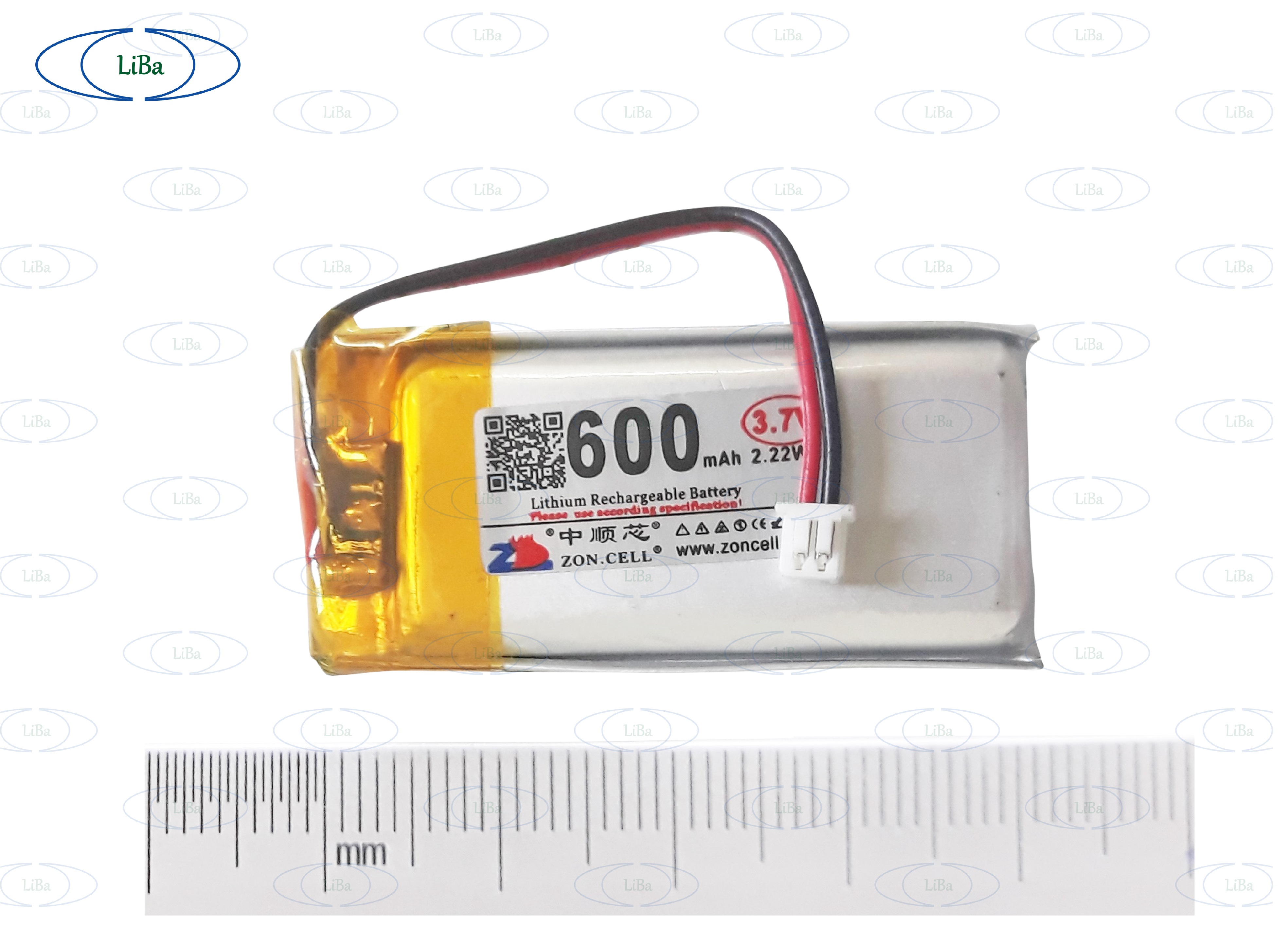 [HCM]Pin Lithium Polyme 3.7V 600mAh 5 x 20 x 40 mm _ LiBa