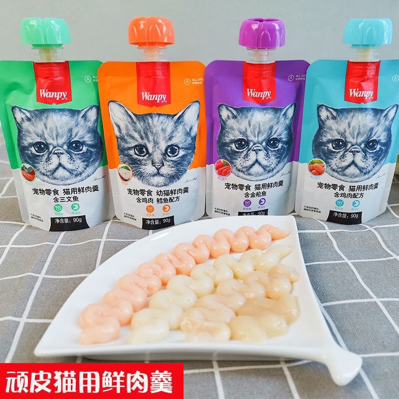 Thức ăn cho mèo dạng súp thưởng Wanpy nắp vặn tuýp 90gr