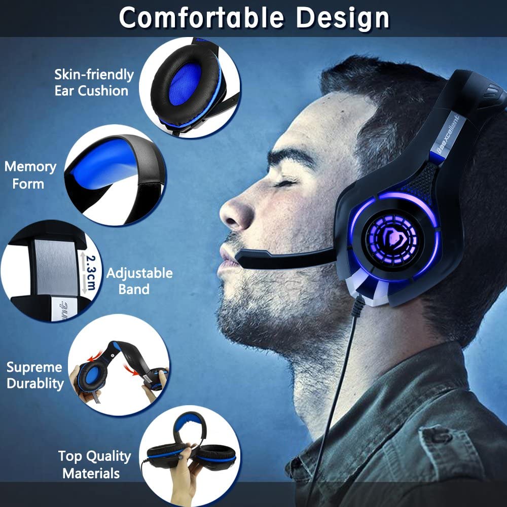 beexcellent gaming headset with noise canceling mic