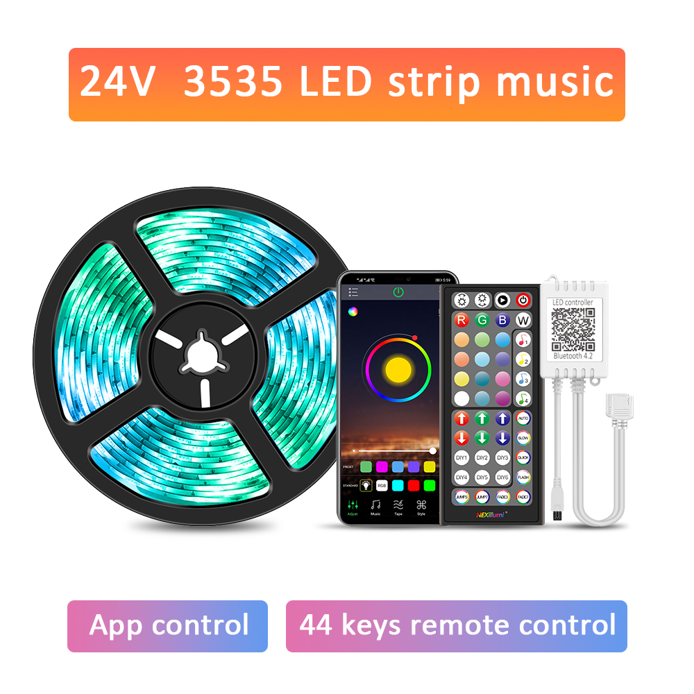 LED Strip RGB Music Sync Color Changing Sensitive Built-in Mic, App LED ...