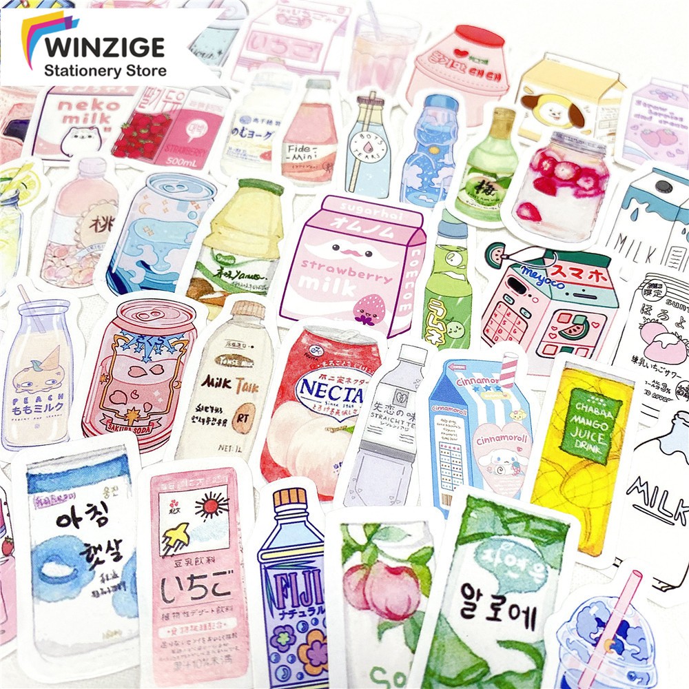 Winzige Cute Stickers 50Pcs Drink Korean Sticker DIY Journal Decor  Stationery | Lazada Singapore