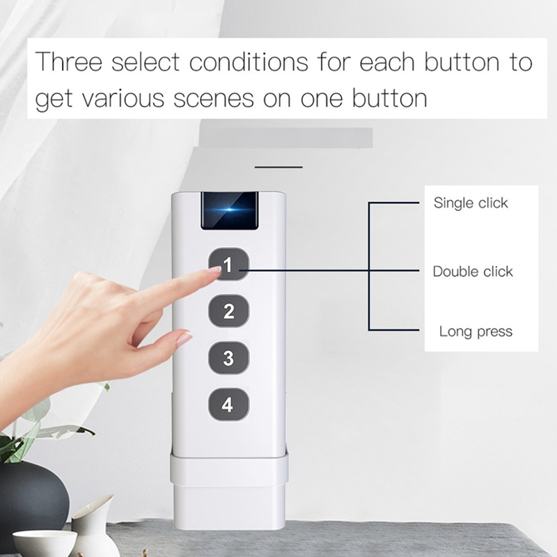 TUYA ZigBee Smart House Wireless Scene Switch 4 Gang Remote Portable Tuya Zigbee Hub Required No Limit to Control Device