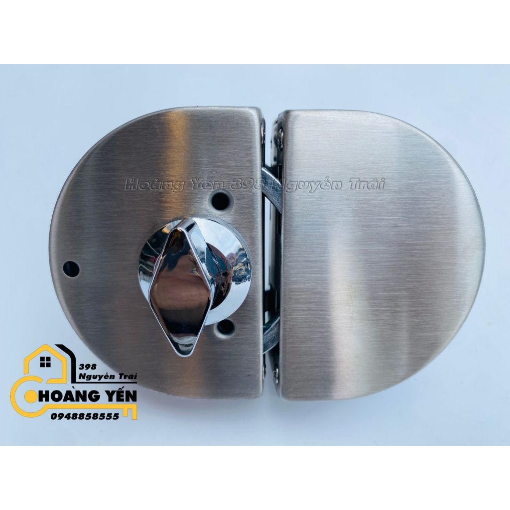 Khoá kính bán nguyệt đôi/ đơn, khoá cửa lùa kính cường lực dày từ 10 - 12mm không cần khoan, khoá chốt cửa kính
