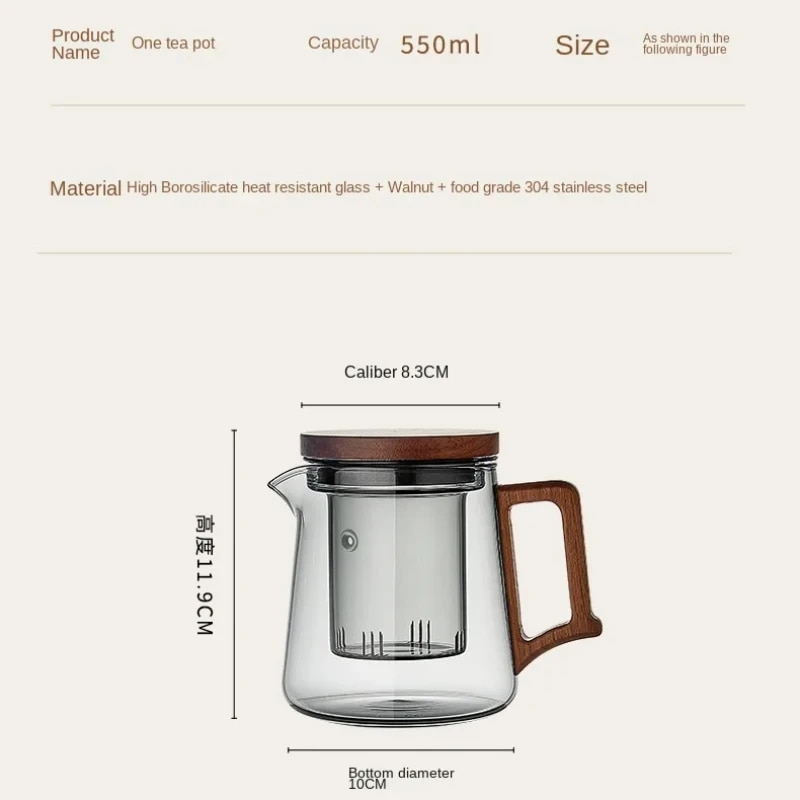【Deal of the day】 Glass Teapot A Household Hightemperature Resistant Single Pot Filter Tea Making Tool