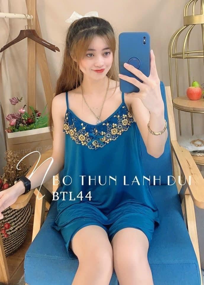 Đồ bộ thun lạnh 2 dây phối ren hoa siêu xinh
