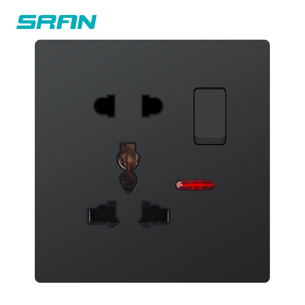 VISWE Universal 5pins sockets electric 13A 250V, 86*89mm Flame