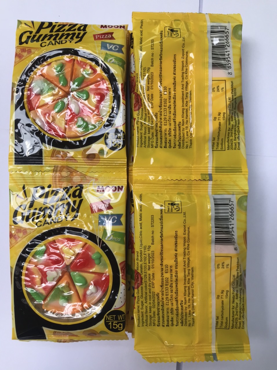 Kẹo Dẻo Pizza Moon Gummy Candy Pizza (Dây 12 gói x 15g)