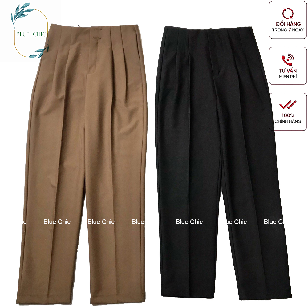 Quần baggy nữ Blue Chic  công sở cạp cao liền 2 khuy