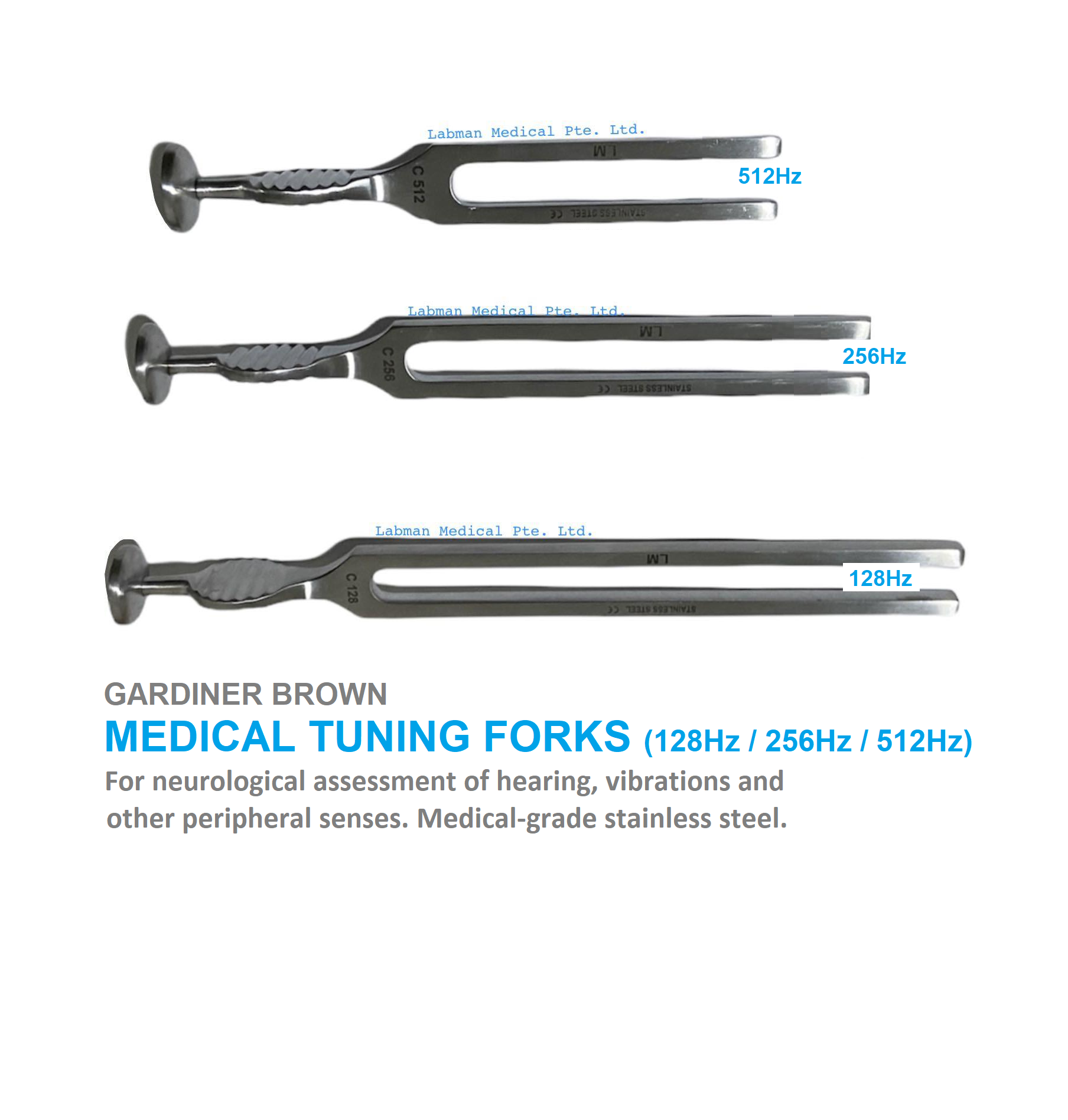 By Prime Store Tuning Fork Set - 128Hz, 256Hz, 512Hz, 3-Pack For Hearing Tests, Medical Use - View #7