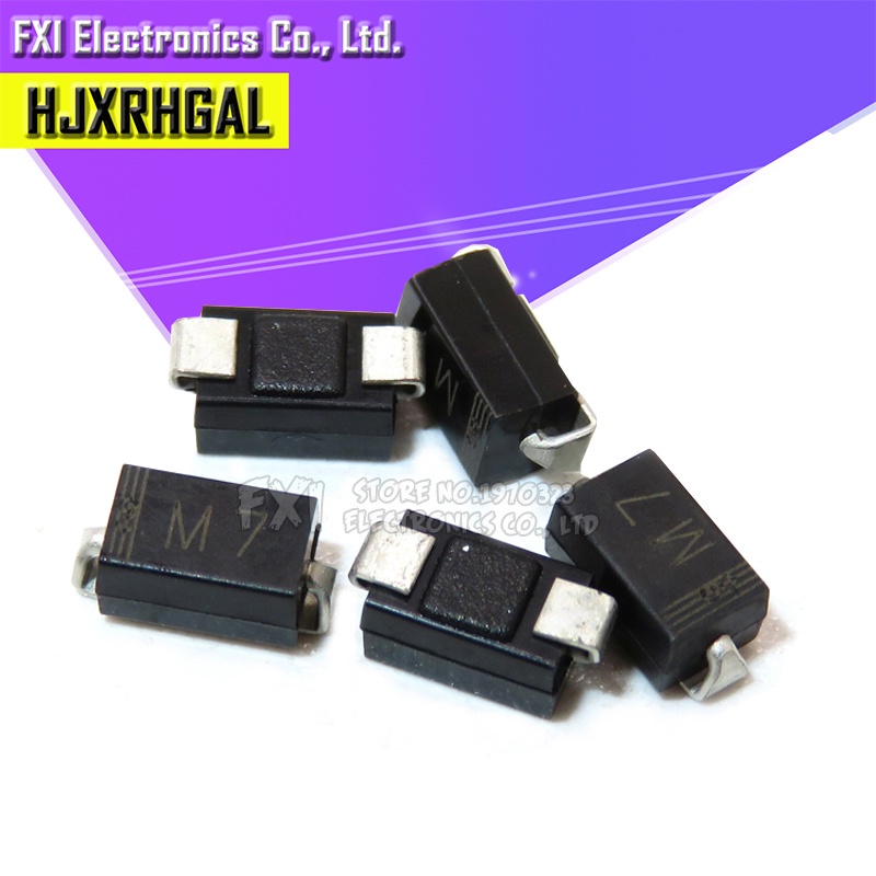100pcs 1n4007 smd diode m7 1a 1000v in4007 rectifier diode new original integrated circuit