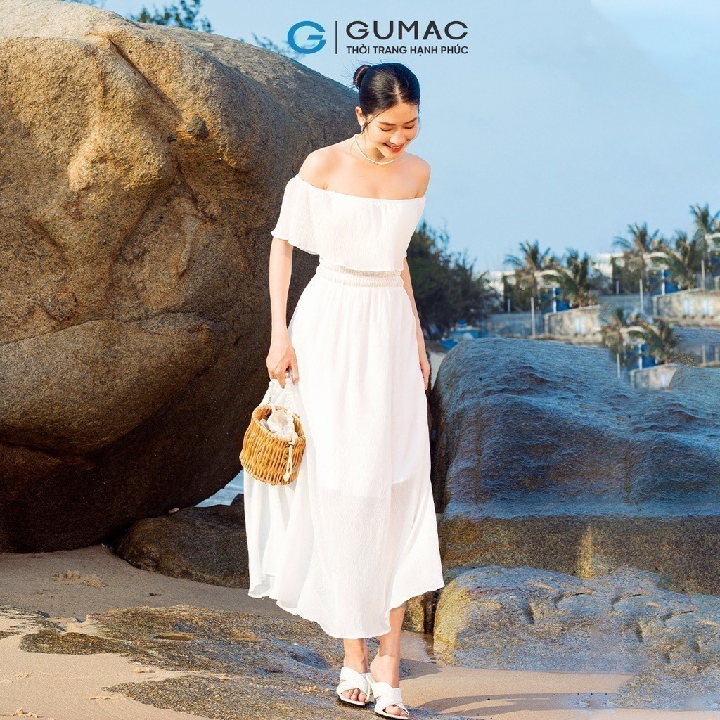 Đầm nữ maxi trễ vai GUMAC DD05031 - DD05090