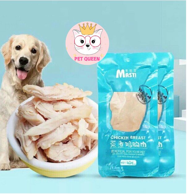 ỨC GÀ HẤP MASTI CHO CHÓ MÈO 40G/gói