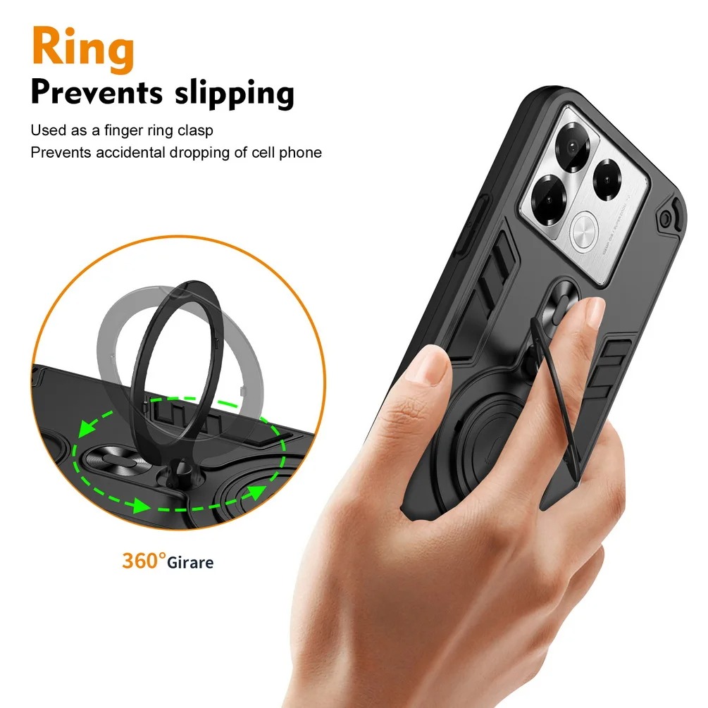 Phone case For infinix Note 40 40 Pro Plus Back cover Shockproof Armor Bumper Stand with Holder Ring Cover casing For infinix Note 40 Pro Cover cases. 