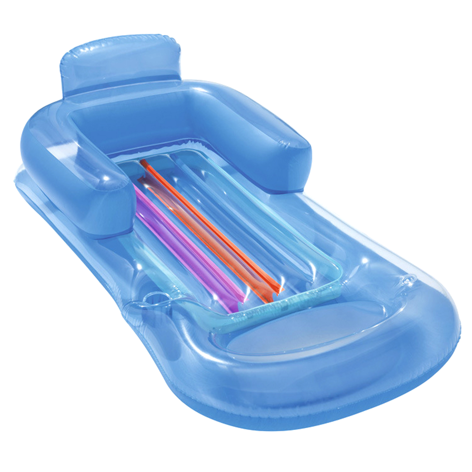 Sanwood® Inflatable Floating Bed Portable Float Swimming Pool Air Bed with Armrests Cup Hole