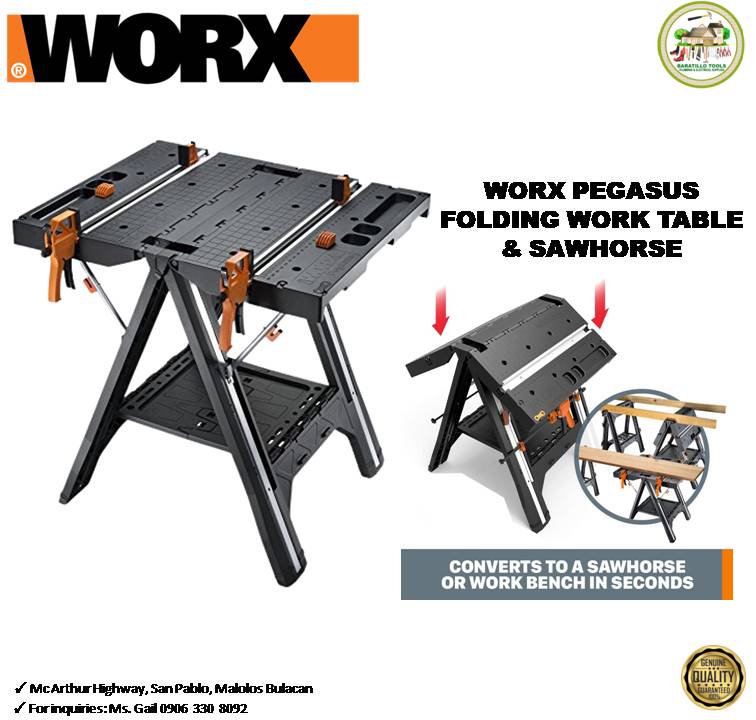 WORX PEGASUS 2 IN 1 FOLDING WORK TABLE & SAWHORSE Lazada PH