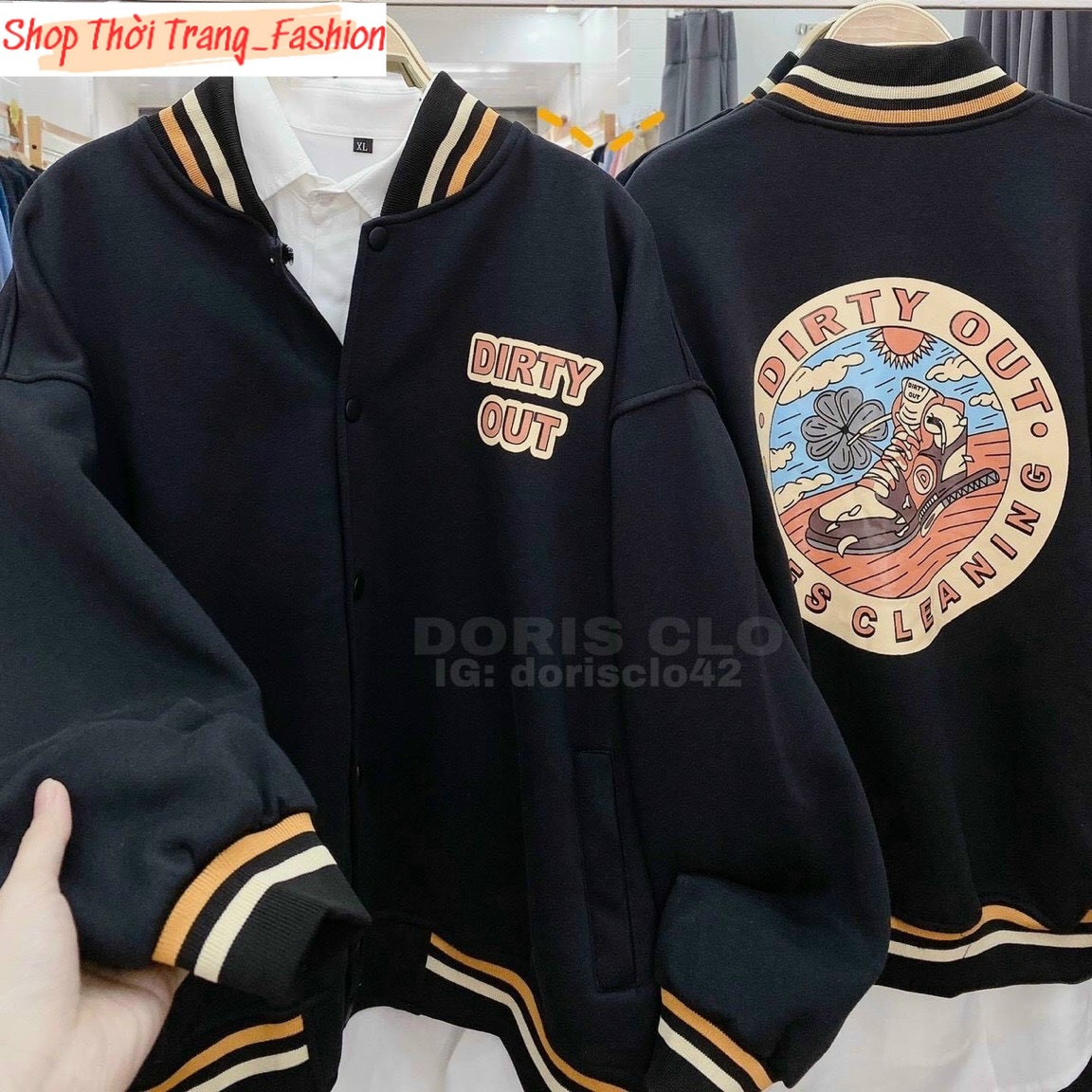 ÁO KHOÁC BOMBER  NAM NỮ NỈ DÀY DẶN, NÚT BẤM IN HÌNH CHIẾC GIÀY CÁ TÍNH SIÊU DỄ THƯƠNG HOT TREND Shop Thời Trang_Fashion